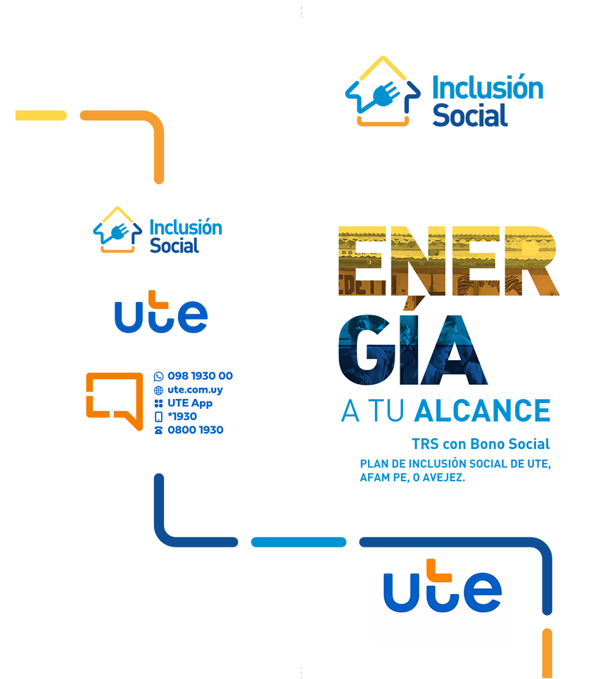 Tapa folleto Tarifa Residencial Simple con Bono Social Afampe, Avejez o Plan de Inclusión Social de UTE.