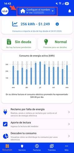 Seleccione la cuenta