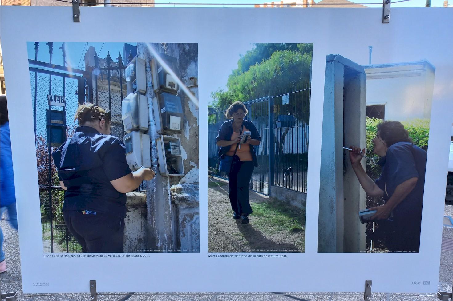 Muestra fotográfica de la historia de UTE al frente del Palacio de la Luz